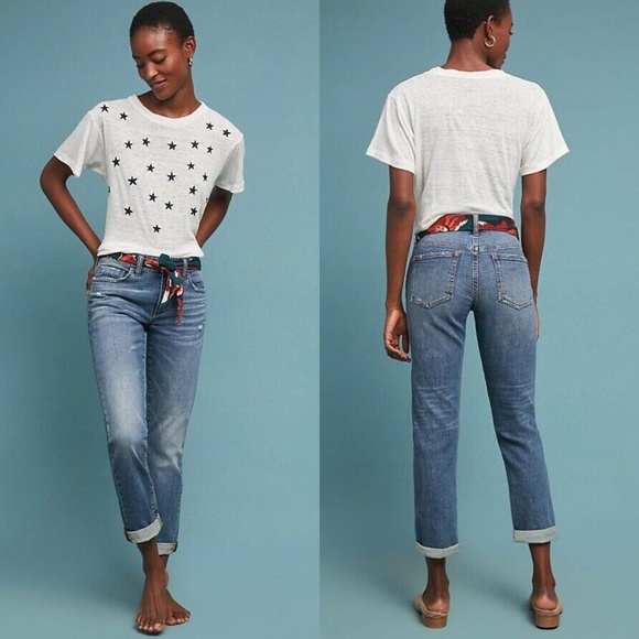 Anthropologie Pilcro Mid Rise Slim Boyfriend Jeans